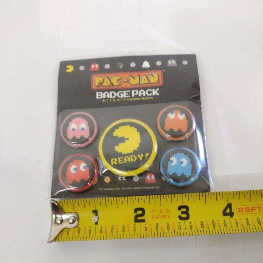 Pac-Man Badge Pack with Colorful Ghosts
